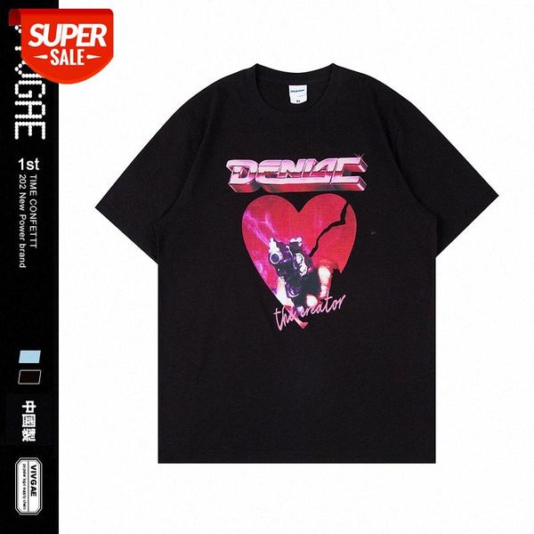 

vivgae hip-hop printed short-sleeved t-shirt male street loose bf casual couple half-sleeved #jb1w, White;black