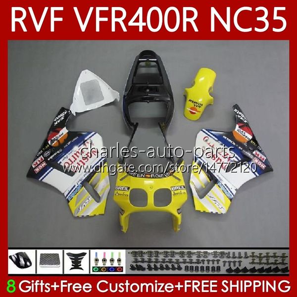 Bodys Kit для Honda RVF400R VFR400 R N35 V4 VFR400R 94-98 80NO.52 RVF VFR 400 RVF400 R 400RR 94 95 96 97 98 VFR400RR VFR 400R 1994 1995 1996 1997 1997 1998 Paining Rothmans Yellow