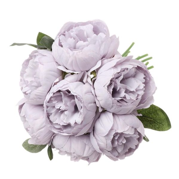 

7head artificial peony silk flower leaf bouquet home floral wedding garden decor
