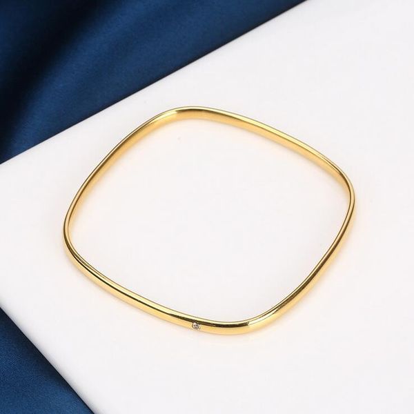 

bangle crystal stainless steel bracelet bangles gold color sqaure for women jewelry, Black