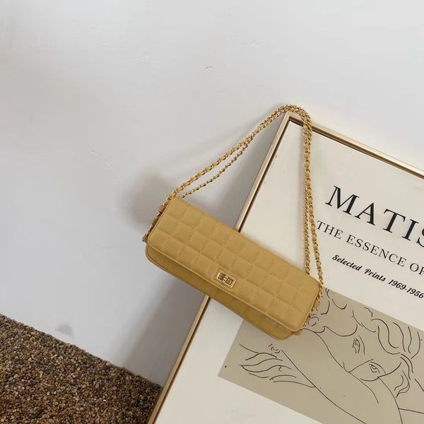 

new ice tray socialite style chain bag cowhide messenger bag retro underarm bag