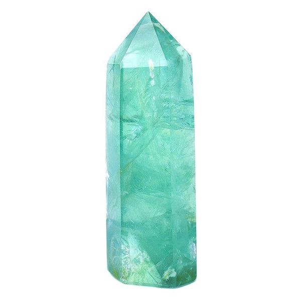 

decorative objects & figurines 1pc natural crystal point green fluorite stone healing polishing reiki obelisk quartz wand tower for home dec
