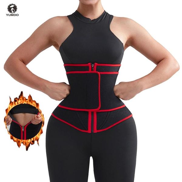 Shapers feminino Yumdo Neoprene Sweat Body Shaper Belly Slimming Belt Zipper Plus Size Sized Sond Chancher Chancher Corset Trainer
