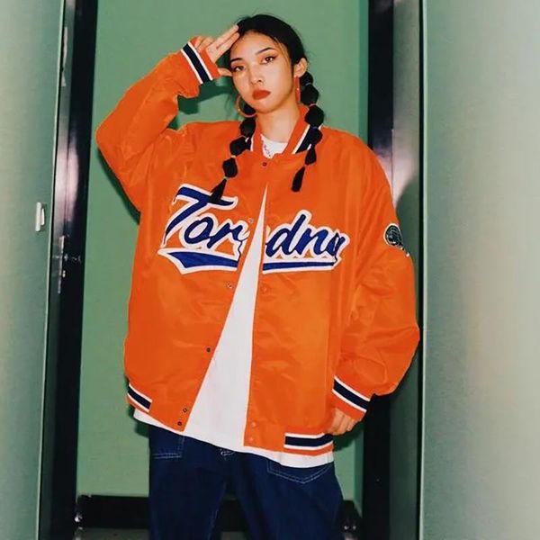 

women's jackets 2021 autumn woman jacket breasted spliced baseball letter printing coat casual street hip hop fashion women drop, Black;brown