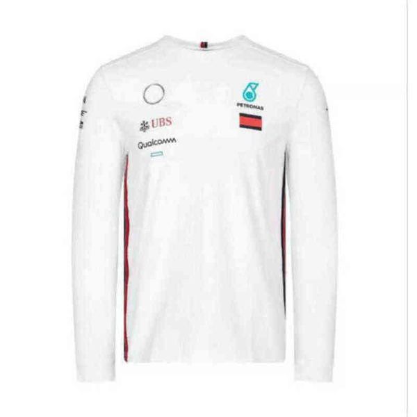 

luxury petronas mercedes mens t shirts brand sweatshirts f1 formula one racing women casual long sleeve t-shirts benz lewis hamilton team wo, White;black