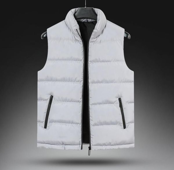 

brand clothing cotton-padded men's warm vest men waistcoatmen vest jacket zipper pocket sleeveless winter casual slim coat, Black;white