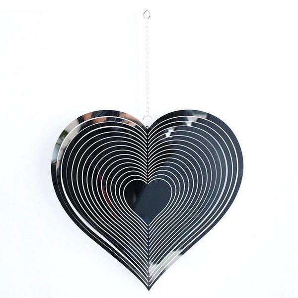 

decorative objects & figurines heart shaped stainless steel metal dream catcher love 3d wind chime ornament