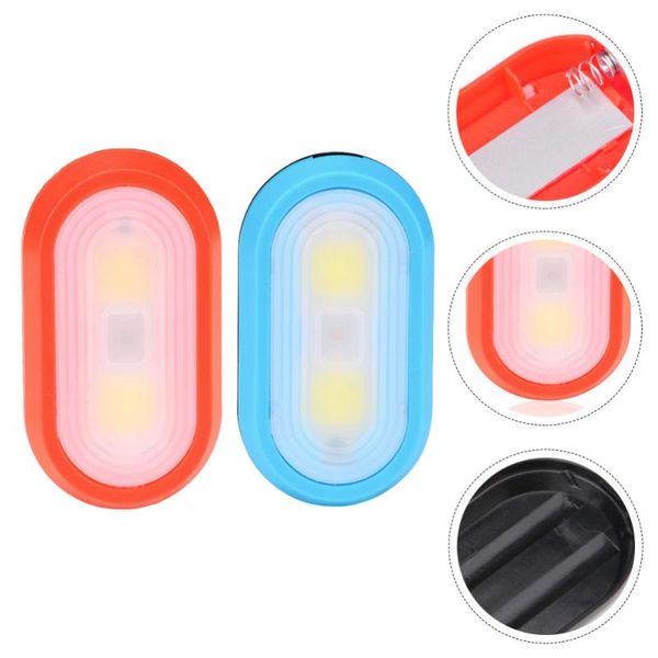 

bike lights 2pcs led clip light outdoor running night (red, blue, without battery)