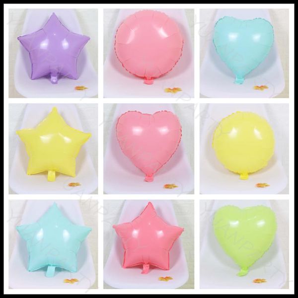 

party decoration 10pcs candy color macarons ice cream foil balloon 18 inch heart star round balloons wedding baby birthday