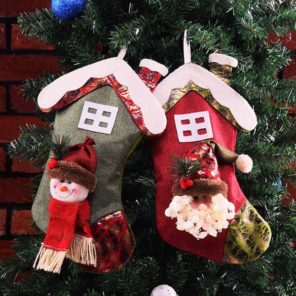 

christmas decorations stockings pendant three-dimensional candy bag old man snowman