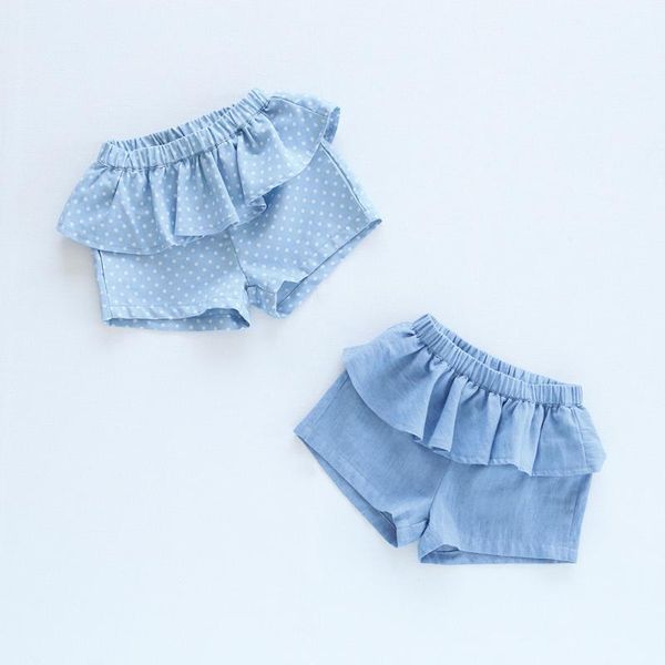 

girls cotton shorts in summer 2021 children pure color new han edition soft denim color washing skirts pants, Black