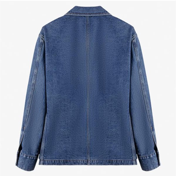 

big loose fit size pockets blue denim jacket new lapel long sleeve women coat fashion tide autumn winter 2021 1dd4198, Black;brown