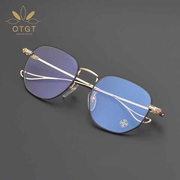 

design sunglasses japanese light luxury simple xinchao versatile arc pure titanium box literary model youth myopia frame, White;black