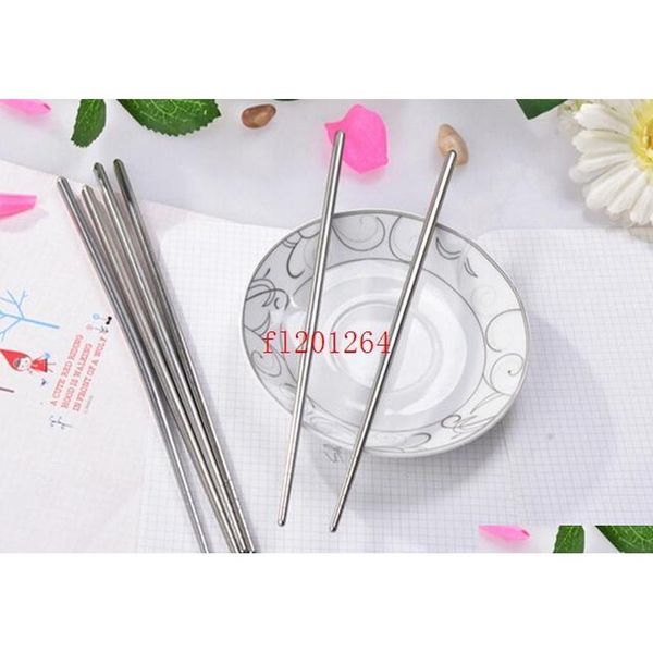 

100pairs/lot fast shipping stainless steel chopsticks tableware chop stick wedding favors gift with r jllhhu soif
