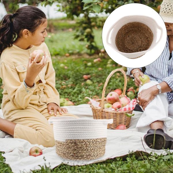 

storage baskets simple cotton rope basket organizing dirty clothes container