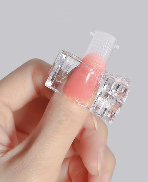 

false nails 5pcs gel quick building nail tips clips extension shaping fixing clip mold, Red;gold