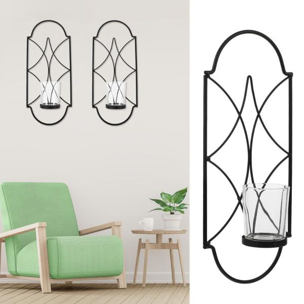 

candle holders 2pcs fashion iron art wall hanging candlesticks for home ornament