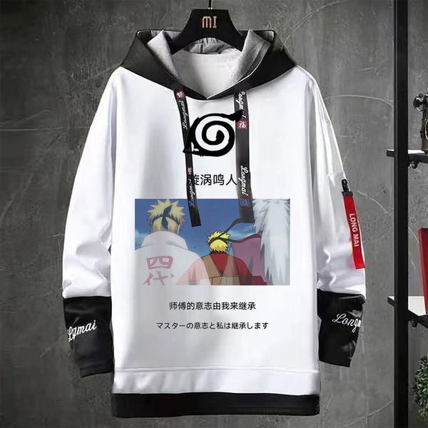 

2021 new naruto hoodie homem japons streetwear masculino hip hop moletom outono anime animados harajuku hoodies legal dos desenhos 0lme, Black