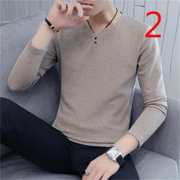 

Hong 2021 Kong Spring New Men's Long-sleeved T-shirt Slim Korean Tide 214G, White;black