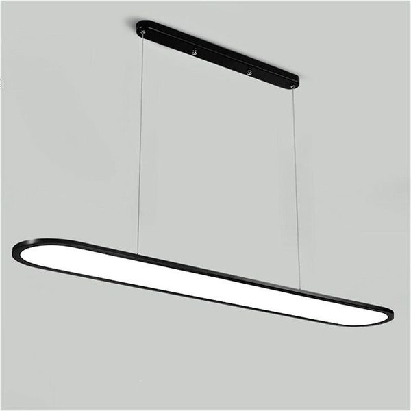 

pendant lamps led dining room chandelier black rectangular round hanging line lamp modern simplenes bar counter office decoration