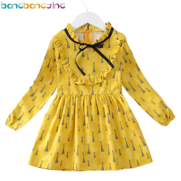 

girl's dresses girls dress 2021 spring brand clothes long sleeve cotton children clothing princess, Red;yellow