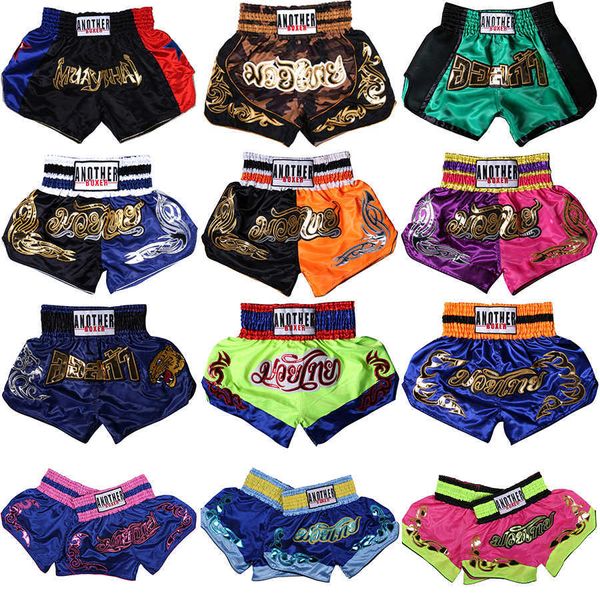 Kickboxing Fight Tiger Muay Thai Shorts Adulto Kids Calção de Boxe Leve Respirável Homem Mulher Impressão Grappling Sanda Boxe Short X0705