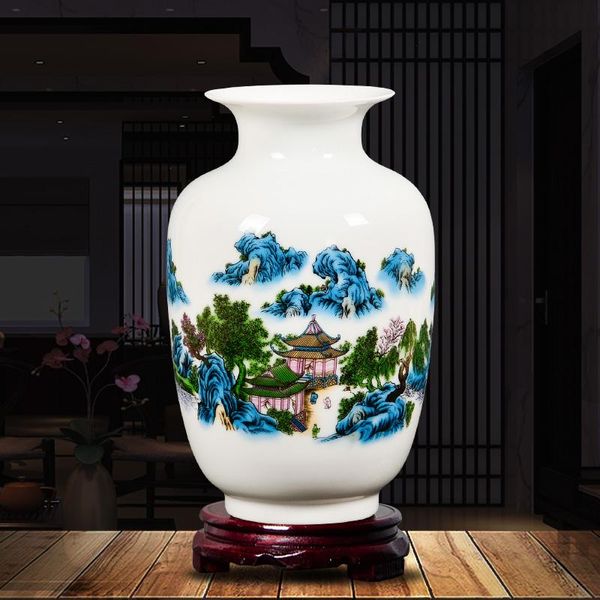 

vases jingdezhen ceramic vase household ornaments flower arrangement living room decoration crafts porcelain