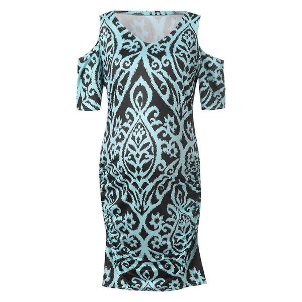 

maternity dresses lonsant dress women v neck printed short sleeve off shoulder props bodycon casual clothes, White