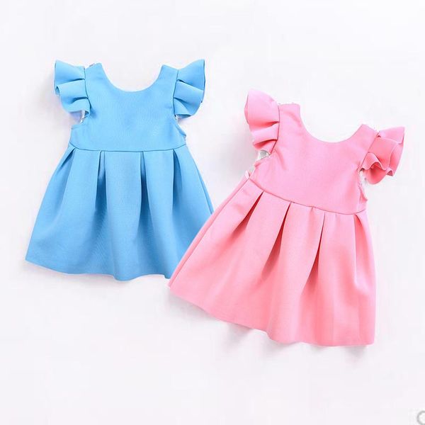 

girl's dresses girls 2021 brand princess girl clothing stitching lace ruffle sleeve light pink toddler infant dress mbd102, Red;yellow
