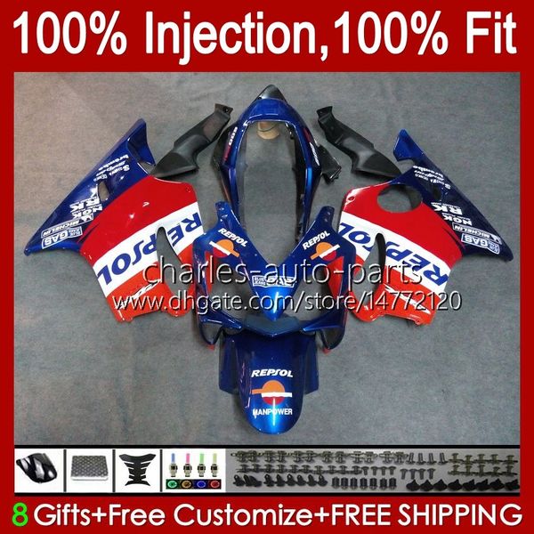 Vücut Enjeksiyon Kalıp Honda CBR 600F4 600CC 600 F4 FS CC 1999-2000 Üstyapı 54no.67 100% Fit CBR600FS CBR600F4 1999 2000 CBR600 F4 99 00 OEM PERSUALLARI Kiti Repsol Blue Blk