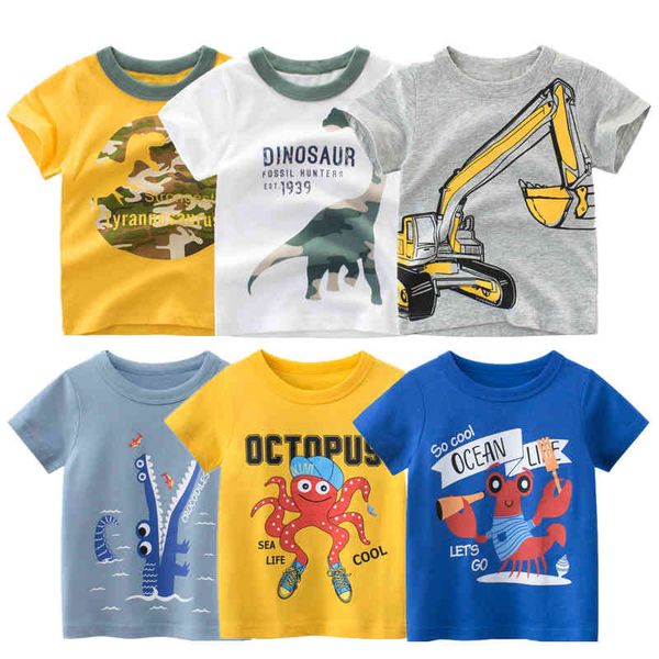

classic 3-8 years animal printing baby boys t-shirt summer short sleeves children's clothing fashion tees kids boys clothes, Blue