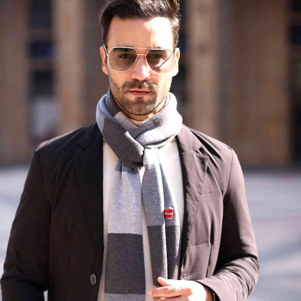 

scarf fashion men's wool casual versatile scarf, Blue;gray