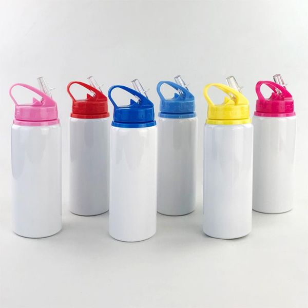 

water bottles 8pcs/lot 20oz diy sublimation child sippy cup with straws lids 600ml bottle mugs stainless steel tumbler for drinking