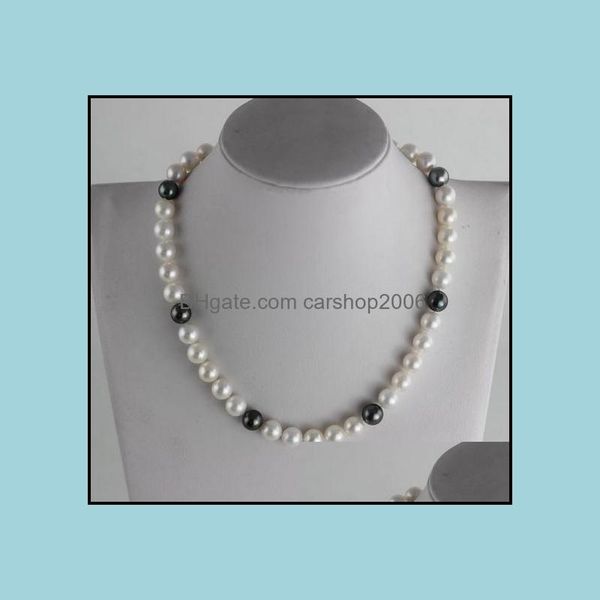 Perlenketten Anhänger Schmuck 9-10 mm Weiß Schwarz Mischfarbe Südsee Naturperlen Halskette 18 Zoll S925 Silber Drop Lieferung 2021 Xis