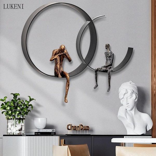 

decorative objects & figurines creative thinker 3d three-dimensional wall-mounted home furnishings modern iron crafts background ornaments