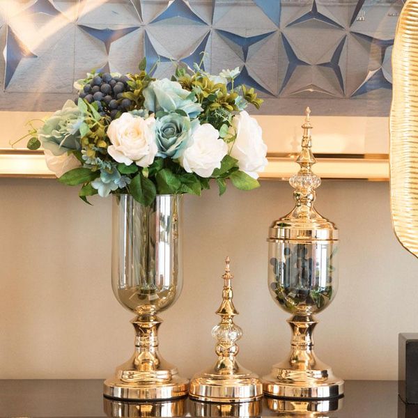 

vases modern glass vase europe high end for wedding decoration crystal tableflower fashion mix alloy