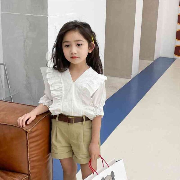 

summer arrival girls fashion 2 pieces suit shorts girls boutique outfits, White
