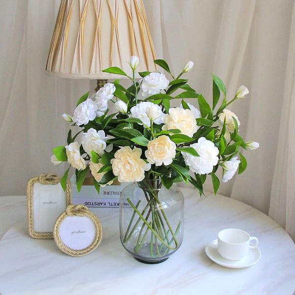 

decorative flowers & wreaths nordic wind ins single camellia simulation bouquet shooting interior decoration artificial