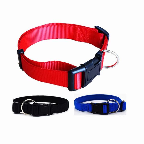 

dog collars & leashes 1.0/2.5cm nylon webbing collar heavy duty clip buckle pet for small medium dogs chihuahua