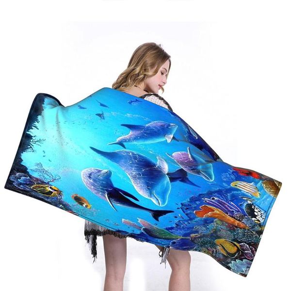 

towel dolphin animal print shower quick dry for outdoor beach swimming
