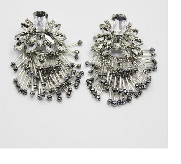 

wonderful low price crystal diamond up-market snowflower lady's earings 42c, Silver