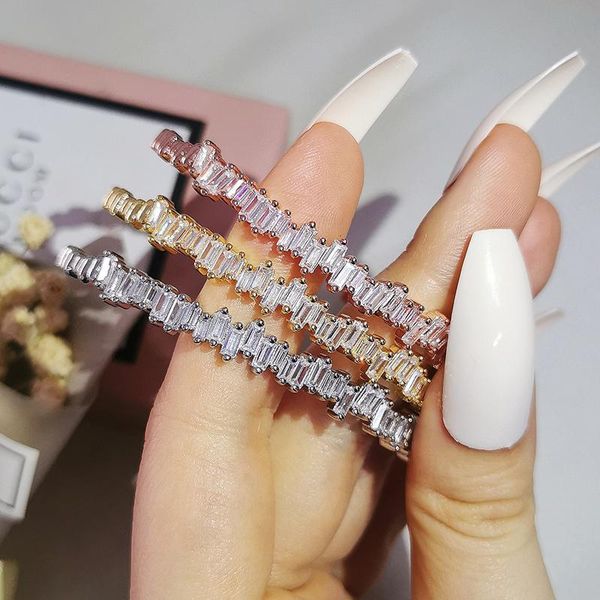 

other bracelets 2021 trendy gold silver color princess bracelet bangle for women open anniversary gift jewelry wholesale moonso s5212, Golden;silver