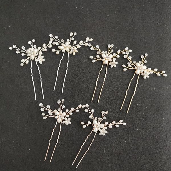 

hair clips & barrettes slbridal handmade rhinestones freshwater pearls bridal pin wedding stickers accessories bridesmaids women jewelry, Golden;silver