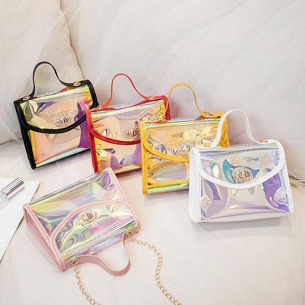 

evening bags women 2021 fashion ladies shoulder bag diagonal transparent jelly pu small square