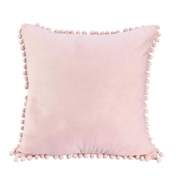 

chair covers 45x45cm accessories throw pillow cover with balls living room solid luxury soft velvet decorative pillowcase square cushion cas
