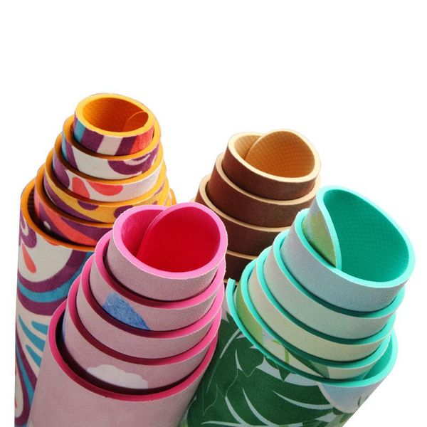 

yoga mats printed suede velvet mat pad 5mm non-slip double-sided dry and wet using synthetic rubber printing