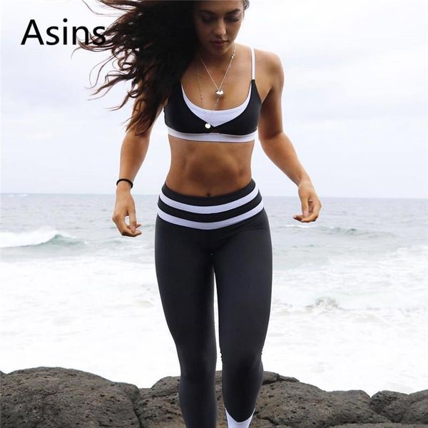 

women's leggings asins women 2021 casual fashion slim high waist elastic force patchwork hip fitness run motion, Black