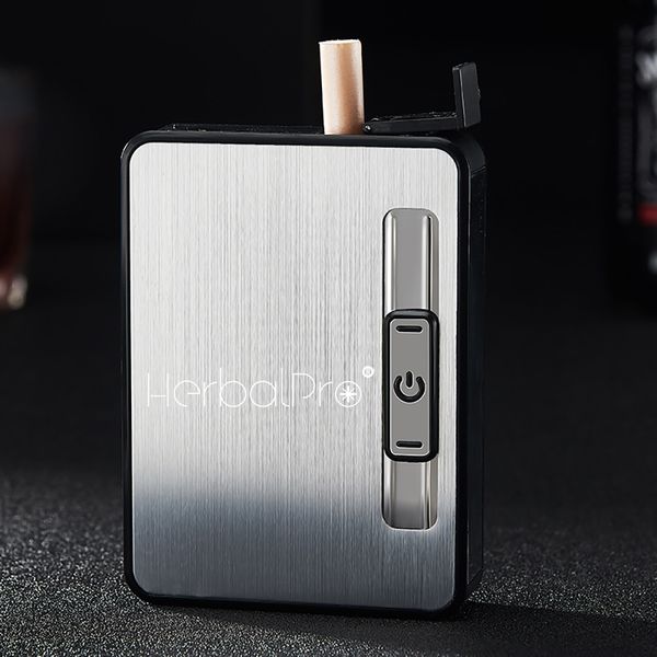 Hornet Aluminium Cigarette Case USB Electric Lealiver Cigarette Box 2 в 1 Электронные аккумуляторные ветрозащитные зажигалки в розницу и оптом