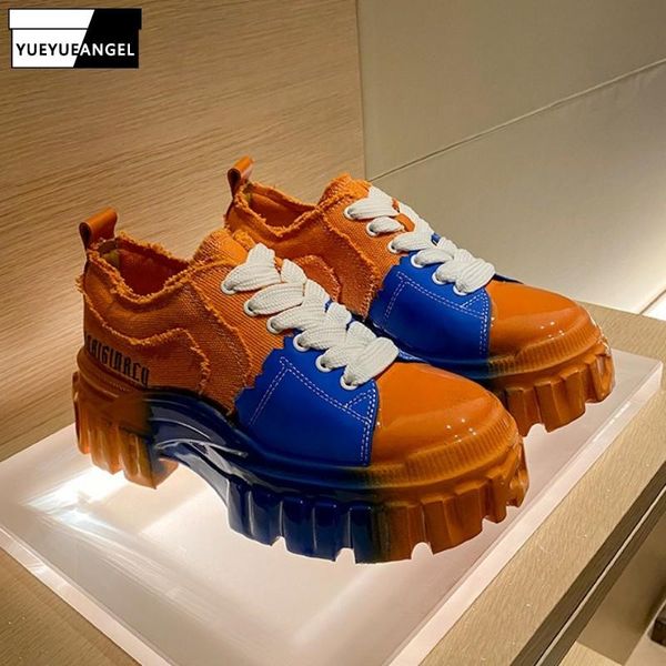 

designer womens round toe thick platform shoes colors mixed lace up patchwork genuine leather sneakers casual kpop wedegs pumps, Black