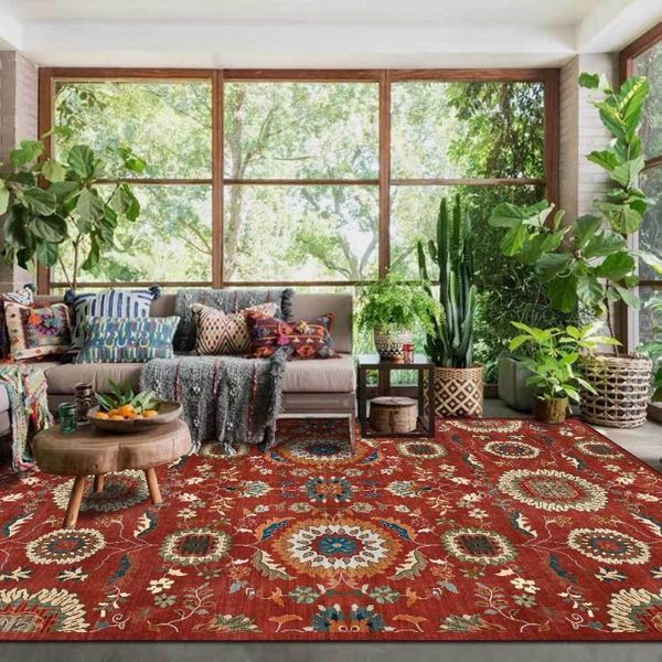 

carpets american style hallway carpet geometric flowers print living room kitchen bathroom anti-slip area rugs bedroom bedside floor mat